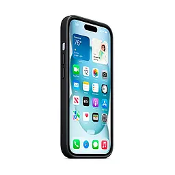 Чехол для Apple iPhone 15, FineWoven Case with MagSafe, черный, защитная накладка из материала FineWoven, противоударный, для iPhone, защита всего корпуса, поддержка беспроводной зарядки и MagSafe, (ARM71960) - мініатюра 3