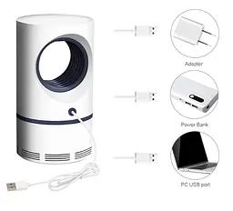 Пастка для комарів мурашок електрична USB лампа знищувач відлякувач Mosquito Killer Lamp білий - мініатюра 2
