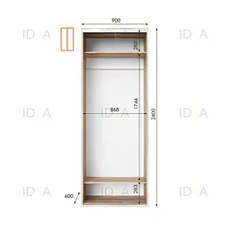 Шафа-купе Idea серія 8 90 x 60 x 240 см Дуб сонома Дзеркало - мініатюра 2