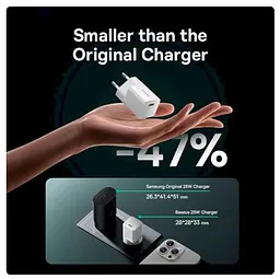 СЗУ Baseus GaN5 Mini Fast Charger 25W White Type-C to Type-C cable (P10110909213-01) - мініатюра 5