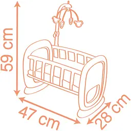 Колиска Smoby Toys Бебi Ньорс з мобілем терракотова пудра (7600220390) - мініатюра 3