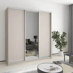 Шафа-купе тридверна MebelStar Стандарт AL 2ДСП/Дзеркало 190x60x210 см Кашемір (MBS-2933)