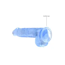 Фалоімітатор RealRock Crystal Clear 6” 17 см (блакитний) - мініатюра 3