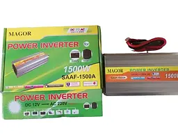 Автоінвертор 12 V-220 V 1500 W перетворювач напруги 12 V-220 V 1500 Вт Power Inverter Magor - мініатюра 2