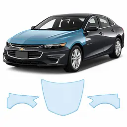 Антигравійна захисна бронеплівка за лекалами для Chevrolet Malibu IX 2016-2018 - капот і передні крила