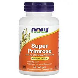 NOW Олія Примули Вечірньої з ГЛА Super Primrose 1300 мг - 60 софтгель