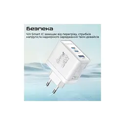 Зарядний пристрій Promate powerport-45 2xUSB-C PD + USB-A QC 45W White (powerport-45.white) - мініатюра 5