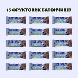 Набір фруктово-ягідно-горіхових батончиків Bob Snail Яблуко-Чорниця-Кеш’ю-Кріспи Кіноа 35 г x 15 шт. - мініатюра 3