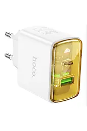 Мережевий зарядний пристрій Hoco ЦБ-00265595 CS42A USB/ Type-C PD 30W QC white + кабель Type-C to Type-C білий - мініатюра 2
