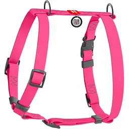 Шлея для собак Waudog Waterproof анатомічна Н-подібна з QR паспортом XL 60-98 см рожева