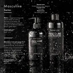 Чоловічий шампунь та гель для душу 2 в 1 Farmasi Masculine 360 мл - мініатюра 6
