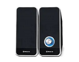 Колонки 2.0 Real-El S-80 Black, 2 x 3 Вт, пластиковий корпус, живлення от USB, керування спереду (S-80) - мініатюра 2