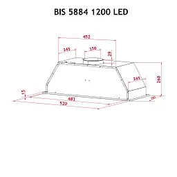 Витяжка повновбудована Perfelli BIS 5884 BL 1200 LED - мініатюра 10
