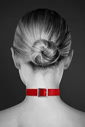 Чокер з кільцем для повідця Bijoux Pour Toi Fetish Red, червоний - мініатюра 2