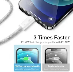 Кабель Baseus Dynamic Series Fast Charging Data Cable Type-C to iP 20W 1m CALD000002 White - мініатюра 6