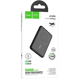 Портативний ЗП Power Bank Hoco J140A Tony ultra-thin PD20W з БЗП 5000 mAh Black - мініатюра 4