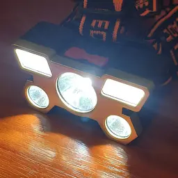 Налобний ліхтар 8601 USB 5v вбудований акумулятор 5 світлодіодних потужних фар для кемпінгу риболовлі - мініатюра 3