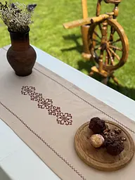 Ранер доріжка Ecotton 45x170 см для обіднього столу водовідштовхувальна в етно-стилі бежева (25258) - мініатюра 4