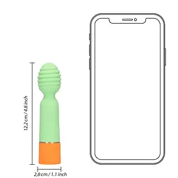 Вібратор Loveline Ribbed Mini 12 см зелений - мініатюра 6