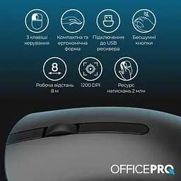 Бездротова миша OfficePro M175B Silent Click Wireless Black (M175B) - мініатюра 7