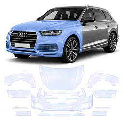 Антигравійна захисна бронеплівка за лекалами для Audi Q7 4M 2015-2019 - передня частина авто (капот бампер крила))