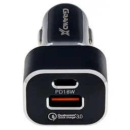 Зарядний пристрій Grand-X CH-29 PD 3.0, Quick Charge QС3.0, 1 TypeC, 1 USB (CH-29) - мініатюра 3