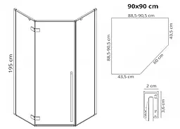 Душова кабіна Rea Diamond 90x90 brushed copper REA-K6966 - мініатюра 4
