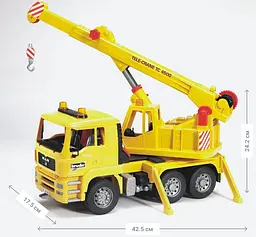 Уцінка. Автокран Bruder Man, 45 см, жовтий (02754)  - мініатюра 2