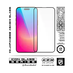 Захисне 3D скло для Apple iPhone 15 Pro Max, Icon 3D, загартоване, 9H, загартоване скло, повне проклеювання, протиударне, глянсове з олеофобним покриттям, на весь екран, сумісне з чохлами, проста установка, ArmorStandart (ARM68216) - мініатюра 2
