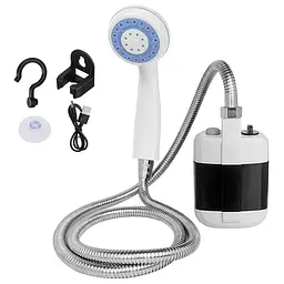 Портативний кемпінговий душ з помпою USB Travel shower · Переносний автодуш на акумуляторі для кемпінгу, туризму, миття автомобіля - мініатюра 2