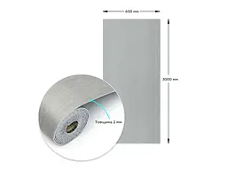 Самоклеюча вінілова плитка в рулоні STICKER WALL 600*3000*2мм Світло-сіре полотно Мат SW-00002033 - мініатюра 4