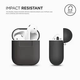 Чохол Elago Silicone Dark Grey для AirPods темно-сірий (EAPSC-DGY) - мініатюра 2