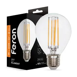 Світлодіодна лампа Feron Filament LB-61 4 Вт E27 4000K