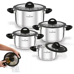 Набір посуду Starke Pro Sante LKA-194HMYIO-8PCS-BLACK 8 предметів (LK240506) - мініатюра 15