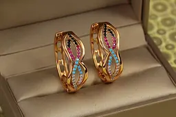 Сережки Xuping Jewelry колечки Делі 2,6 см золотисті