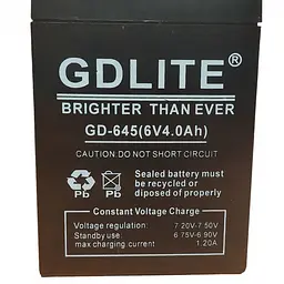 Акумулятор свинцево-кислотний GDLITE-GD-645 6V 4.0Ah - мініатюра 2