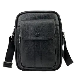 Чоловічий месенджер із м'якої шкіри Tiding Bag 1639A чорний - мініатюра 3