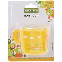 Чашка дитяча Baby Team з кришечкою, помаранчева, 200 мл (6007_жовтий) - мініатюра 5