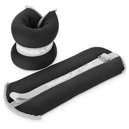 Обважнювачі-манжети для ніг та рук PowerPlay PP-4349 Ankle/Wrist Weights (2 шт*1 кг) Чорні (PP_4349_Black_1)