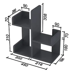 Надставка для столу NS-3 Loft Design (Антрацит) - мініатюра 2
