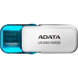 USB флеш накопичувач ADATA 64GB AUV 240 White USB 2.0 (AUV240-64G-RWH) - мініатюра 2