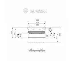 Тумба підвісна Sanwerk Алесса Air 100 Білий з умивальником Idea (MV0000898) Венге - мініатюра 5