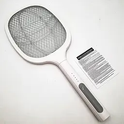 Мухобійка акумуляторна електрична ракетка знищувач комах UKC Electric Mosquito Swatter білий - мініатюра 3