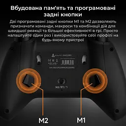 Бездротовий геймпад Ajazz GP100S RGB із зарядною станцією чорний (GP100S-B) - мініатюра 14