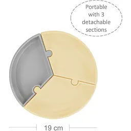 Тарілка секційна MinikOiOi Puzzle Mineral Blue/Powder Grey, на присосці, силіконова (101050053) - мініатюра 2