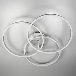 LED світильник білий на 3 кільця у сірому корпусі Ø 80 см | Арт. A 55065/3 Silver+CH | Line F - мініатюра 2