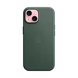 Чехол для Apple iPhone 15 Plus, FineWoven Case with MagSafe, зеленый, защитная накладка из материала FineWoven, противоударный, для iPhone, защита всего корпуса, поддержка беспроводной зарядки и MagSafe, (ARM71978) - мініатюра 4