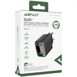 МЗП Acefast A90 QC3.0 18W (1USB-A) Black - мініатюра 4