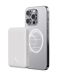 Магнітний зовнішній акумулятор Baseus Magnetic Mini Air 10000mAh 20W білий - мініатюра 6