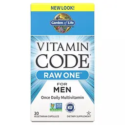 Сирі мультівітаміни для чоловіків Garden of Life Raw One for Men Vitamin Code 30 вегетаріанських капсул